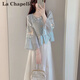 拉夏貝爾（La Chapelle）新中式連衣裙女裝2025夏季新款兩件套裝小個子古裝漢服夏天裙子 上衣+半身裙 L