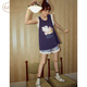 果殼（Gukoo）睡衣夏季HelloKitty聯(lián)名新款無袖甜美女士家居服套裝 醇藍(lán)  M 