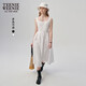 Teenie Weenie小熊女2025年夏季新款優(yōu)雅氣質(zhì)赫本風(fēng)無(wú)袖白色連衣裙長(cháng)裙女