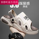 潮思匯拖鞋男夏季外穿防滑防臭兩用踩屎感開車涼拖戶外運(yùn)動(dòng)厚底沙灘涼鞋 L5卡其色【加厚鞋底】9911 22-23