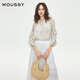 moussy 2025春季新品法式田園風碎花雪紡長袖襯衫女028ISA30-3131 花紋白色 均碼