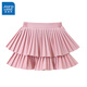 真維斯女童裙子兒童短裙女孩夏季公主裙女大童蓬蓬裙夏裝可愛(ài)蛋糕裙 粉 150