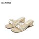DAPHNE達(dá)芙妮休閑高跟涼拖鞋女2025夏季新款厚底外穿法式仙女風(fēng)涼鞋女 綠色 36