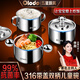 歐樂(lè)多（Olodo）德國(guó)316不銹鋼碗兒童碗吃飯碗雙層防燙湯碗帶蓋寶寶輔食碗雙耳碗 316抗菌兒童碗大號(hào)【雙耳款】