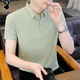 花花公子（PLAYBOY）短袖T恤男冰絲速干半袖男士POLO打底衫夏季高端男裝潮牌上衣服