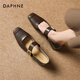 達(dá)芙妮（DAPHNE）單鞋女高跟淺口一字帶瑪麗珍鞋女2025春季新款舒適百搭粗跟女鞋 棕色 4.0cm 37 (235mm)