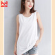 貓人（MiiOW）大碼寬松吊帶背心女內搭中長(cháng)款夏季外穿加長(cháng)無(wú)袖恤打底衫 白色 高級 有氣質(zhì) 單件裝 L 90-120斤