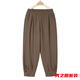 范哲莎時(shí)尚媽媽褲子夏季薄款中老年女褲寬松透氣老太太褲子洋氣小個(gè)子褲 摩卡 4XL