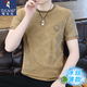 啄木鳥(niǎo)冰絲短袖T恤男2025夏季新款速干汗衫薄款體恤衫潮流男士半袖衣服 869卡其色 XL