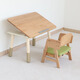 Aooboy兒童學(xué)習桌書(shū)桌實(shí)木寶寶閱讀小方桌繪畫(huà)桌子幼兒園游戲桌椅 夢(mèng)想桌+精靈椅（綠色乳膠墊） 紅橡