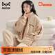貓人睡衣女士冬季加厚珊瑚絨法蘭絨套裝春秋天白色可外穿家居服 【加絨加厚 松軟珊瑚絨】顏色五 L 【建議100-120斤】