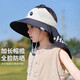 蘇木佰2026新款兒童防曬帽子寶寶夏季大檐披肩漁夫帽空頂男童女童遮陽(yáng)帽 黑色 均碼 (50-54cm)3-8歲