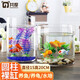 共度（Gong Du）創(chuàng)意桌面魚缸 生態(tài)圓形玻璃金魚缸烏龜缸迷你小型造景家用水族箱 圓柱形裸缸【口徑15CM 高度20CM】