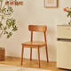 北歐全實(shí)木餐椅家用書(shū)桌椅櫻桃木格林椅帶靠背日式原木餐廳學(xué)習椅 【櫻桃木】格林椅1把