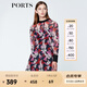 PORTS寶姿  新品商場同款連衣裙女裝撞色印花連衣裙SN8D010HPP021 粉黑紅 S (4)