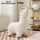 普優(yōu)斯北極熊動(dòng)物座椅坐凳矮凳網(wǎng)紅卡通兒童換鞋沙發(fā)創(chuàng  )意凳家用客廳凳子 特大號白色羊羔絨+萬(wàn)向輪