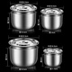 勝德304不銹鋼盆帶蓋家用圓形湯盆油盆加厚湯碗盆子調料盆味盅加深盆 17cm-26cm四件套304不銹鋼蓋盆