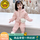 G.DUCKKIDS童裝女童套裝秋冬加絨加厚兒童服裝女孩冬裝兩件套卡通寶寶衣服 粉色【夾棉款】 90 建議身高80-90cm1歲半-2歲
