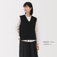 無(wú)印良品（MUJI）女式 米蘭諾羅紋編織 背心 針織女裝上衣馬甲25年秋季 BA1QPA5A 黑色 L (165/88A)