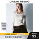 UR秋冬新款女裝溫柔氣質(zhì)蕾絲邊蝴蝶結針織衫UYU940018 米白 M