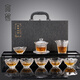 高茗水晶玻璃茶具套裝2024新款全套辦公室輕奢茶具禮盒茶杯蓋碗套裝 冰葵套裝【禮盒】 8頭