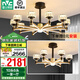雷士（NVC）美式輕奢水晶麗影LED客廳吊燈餐廳吊燈臥室燈燈具燈飾全屋套餐 麗影 10+6頭套餐【一室一廳】