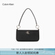 Calvin Klein時(shí)尚腋下包禮物通勤洋氣包包金屬字母拉鏈CK女包單肩法棍包DH3237 001-太空黑 OS