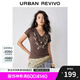UR七夕【鐘楚曦聯(lián)名款】2025秋季新款女裝民族風(fēng)修身T恤UYL450232 淺紅棕 M