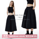 PSO Brand日系七分裙褲女裝寬松春夏季潮牌半身裙休閑長(cháng)裙 墨黑色Black L