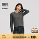 森馬（Semir）森柔毛衫|毛衣女絞花溫柔寬松2024冬圓領(lǐng)刺繡套頭衫109724107002