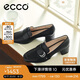 愛步（ECCO）夏季通勤簡約風方頭粗跟高跟鞋 型塑290953 黑色37
