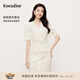珂萊蒂爾2025年夏季新款法式蕾絲上衣女V領(lǐng)修身顯瘦優(yōu)雅氣質(zhì)小衫 淡青黃 XL