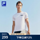 FILA官方男子短袖T恤夏季簡(jiǎn)約圓領(lǐng)運(yùn)動(dòng)男裝上衣休閑針織套頭衫 玉石白-WT（新版） M 170/92A