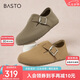 百思圖24秋商場(chǎng)同款通勤勃肯鞋平跟女單鞋BG196CM4 卡其灰 39