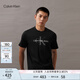 Calvin KleinJeans夏季男士潮流多色休閑通勤ck印花純棉短袖針織T恤40EM286 UB1-太空黑 M