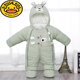 G.DUCKKIDS新生兒冬季羽絨棉連體衣嬰兒加厚外出服棉衣套裝寶寶包腳保暖抱衣 豆綠色小熊 80 (建議6-10個(gè)月)