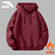 安踏連帽衛衣休閑男女款2025秋冬新款潮流寬松長(cháng)袖套頭衫百搭情侶上衣 【加絨加厚】8702-7安可拉紅 L