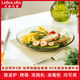 LeBoLeBo玻璃盤魚盤湯盤西餐盤水果盤子碗菜盤碟微波爐專用器皿耐高溫餐具 23cm中盤 2只裝 微波爐專用