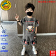 G.DUCKKIDS小黃鴨高檔哪吒男童夏裝套裝2025新款洋帥氣寶寶夏季時(shí)髦潮兒童短 官方旗艦鐵灰色套裝 均碼 110