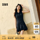 森馬（Semir）連衣裙女polo領(lǐng)無袖花苞裙甜酷2025夏新款辣妹分割短裙小個子 深藍80801 S