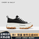 CHERY KALLY百搭透氣帆布鞋女士2025夏季新款休閑厚底小白鞋增高松糕女鞋子 黑色 Black 37