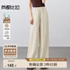 尚都比拉通勤上班休閑褲女夏季高腰顯瘦長(zhǎng)褲氣質(zhì)高級(jí)感褲子 燕麥色  M 