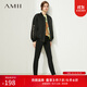 AMII女裝2025冬季新款棒球服棉衣女寬松繡花面包服黑色外套加 黑色 XL 170/92A