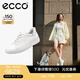 愛步（ECCO）板鞋女鞋 25年牛皮休閑板鞋系帶鞋平底鞋女 柔酷470843 白色/銀色47084361144 38 (240mm)