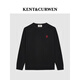 KENT&CURWEN肯迪文【明星同款】秋冬系列玫瑰刺繡男女款圓領(lǐng)純棉長(cháng)袖T恤 黑色99 M