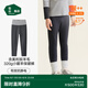 松山棉店【自由穿小暖羊兒童打底褲】保暖褲秋褲加絨男童女童冬中大童褲子 320g-深灰條紋 130 cm