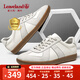 楓葉（leaveland）德訓(xùn)鞋女2025新品復(fù)古拼接運(yùn)動(dòng)休閑板鞋經(jīng)典情侶鞋透氣軟底阿甘鞋 情侶款-白色（皮鞋碼） 38