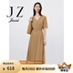 玖姿（JUZUI）商場同款優(yōu)雅輕盈肌理V領(lǐng)連衣裙女夏款JWEX50009 淺咖啡 L