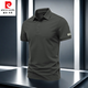 皮爾卡丹（pierre cardin）商務修身t恤男士polo休閑夏季半袖透氣翻領(lǐng)純色大碼戶外寬松速干 石墨灰色 XL 體重135-150斤