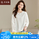 恰凡（QIAFAN）純白色T恤女長(cháng)袖2025新款春秋季百搭圓領(lǐng)寬松顯瘦休閑打底衫薄款 白 M
